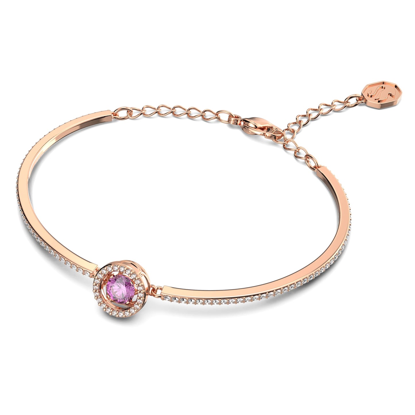 Una bangle Round cut, Purple, Rose gold-tone plated 5620554