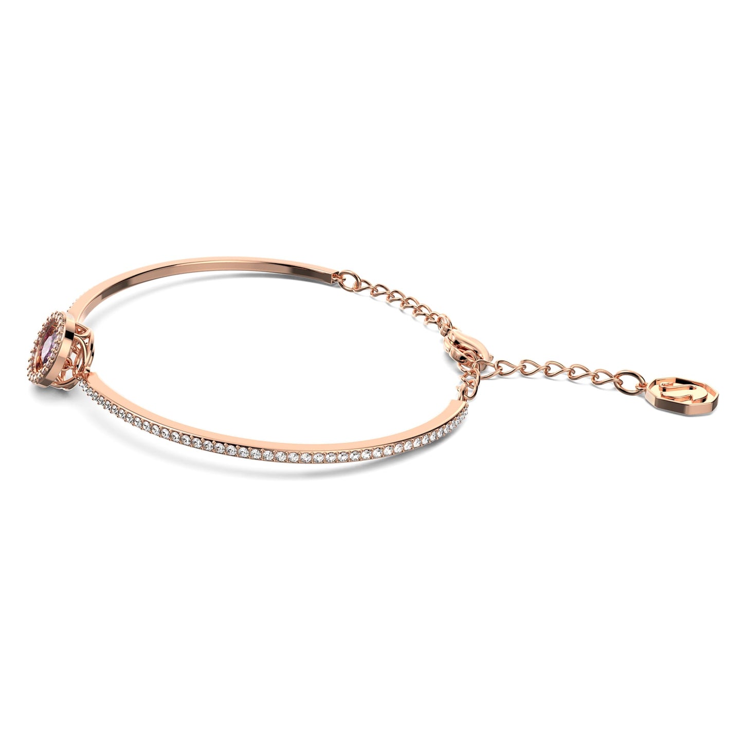 Una bangle Round cut, Purple, Rose gold-tone plated 5620554