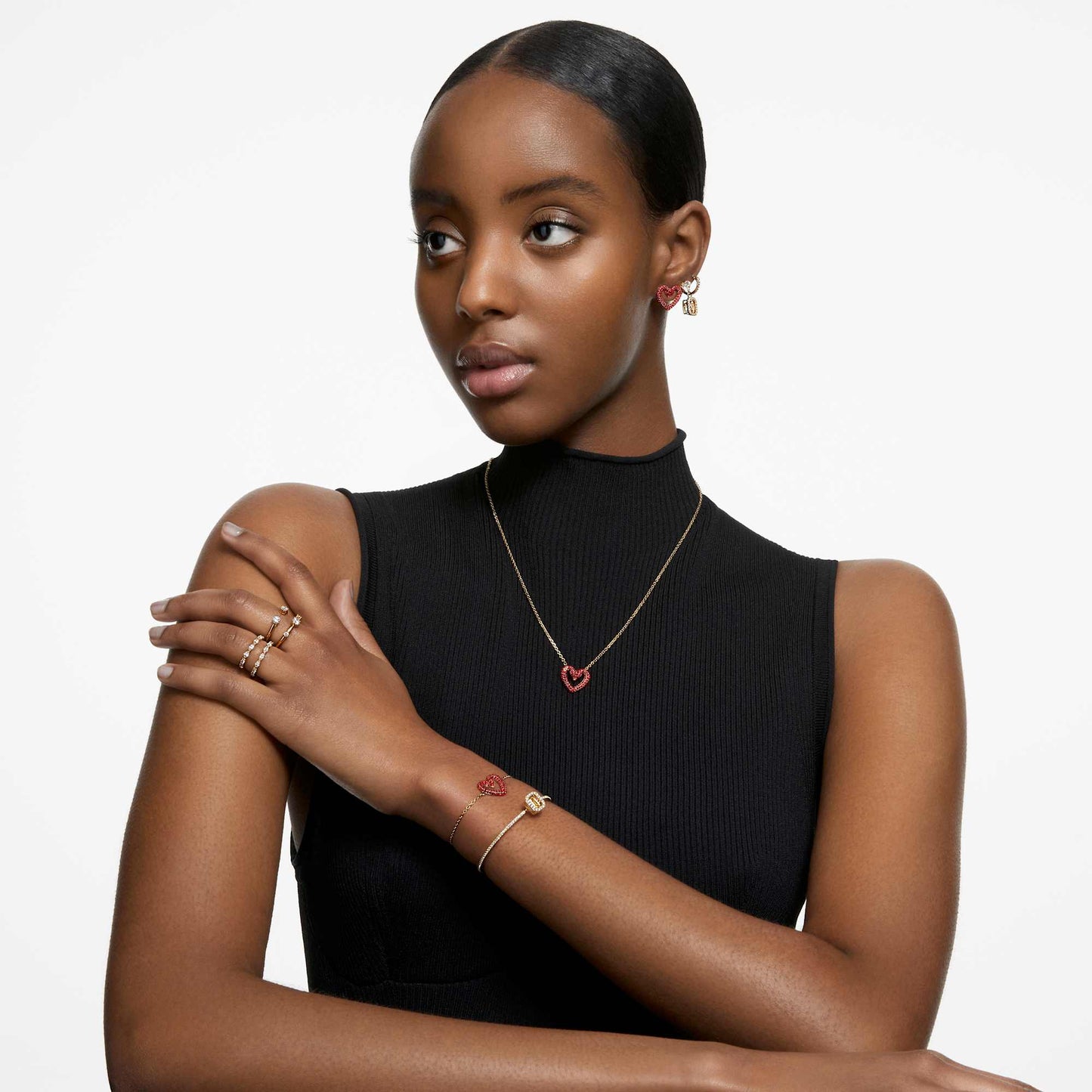 Una drop earrings Octagon cut, Yellow, Gold-tone plated 5641169