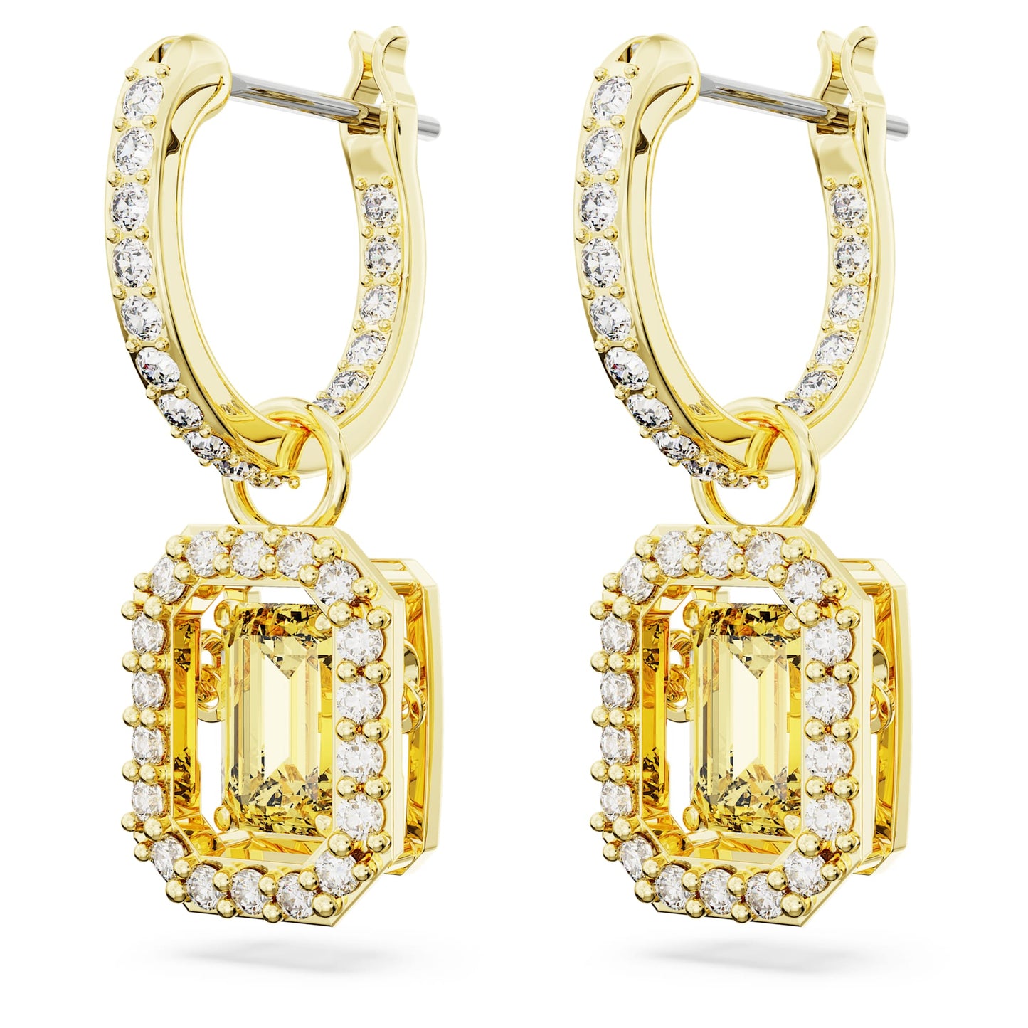 Una drop earrings Octagon cut, Yellow, Gold-tone plated 5641169