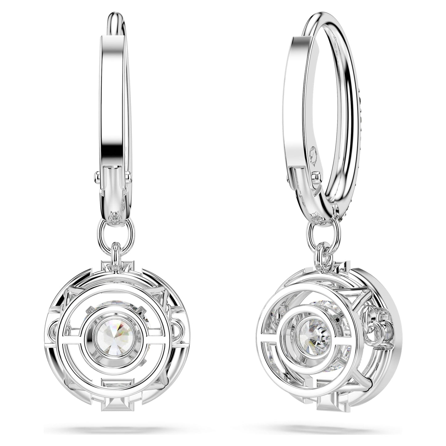 Una drop earrings Round cut, White, Rhodium plated 5504652