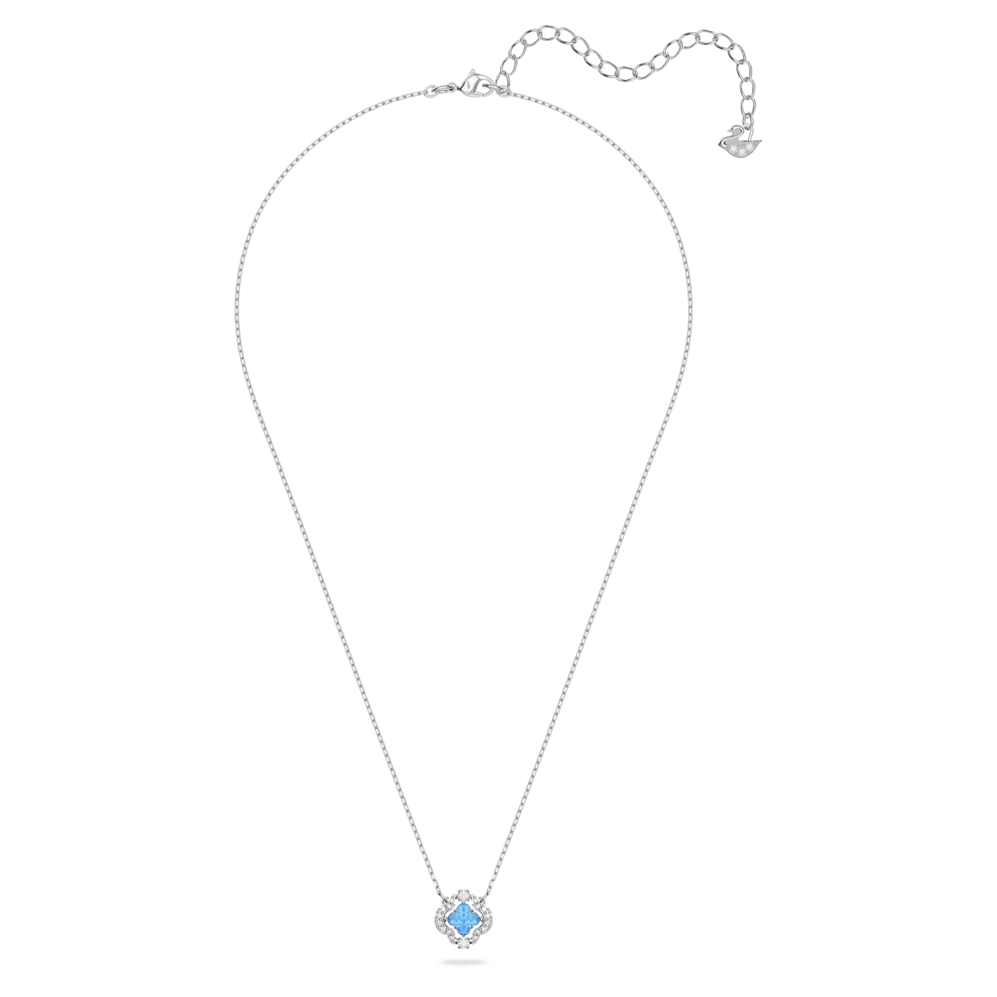 Una necklace Clover, Blue, Rhodium plated 5642927
