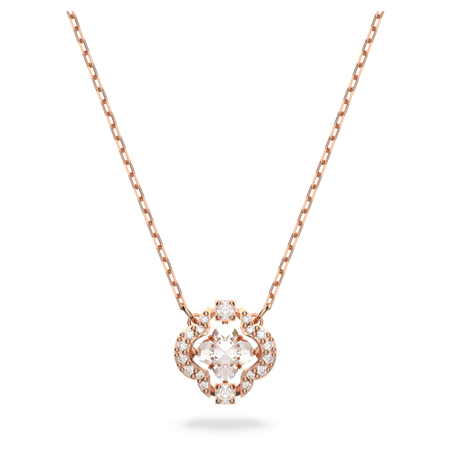 Una necklace Clover, White, Rose gold-tone plated 5642928