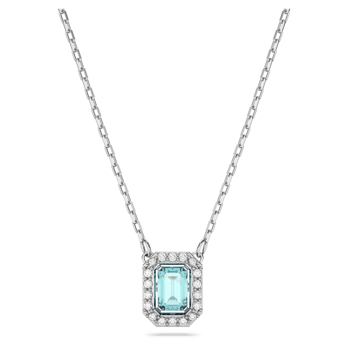 Una necklace Octagon cut, Blue, Rhodium plated 5640289