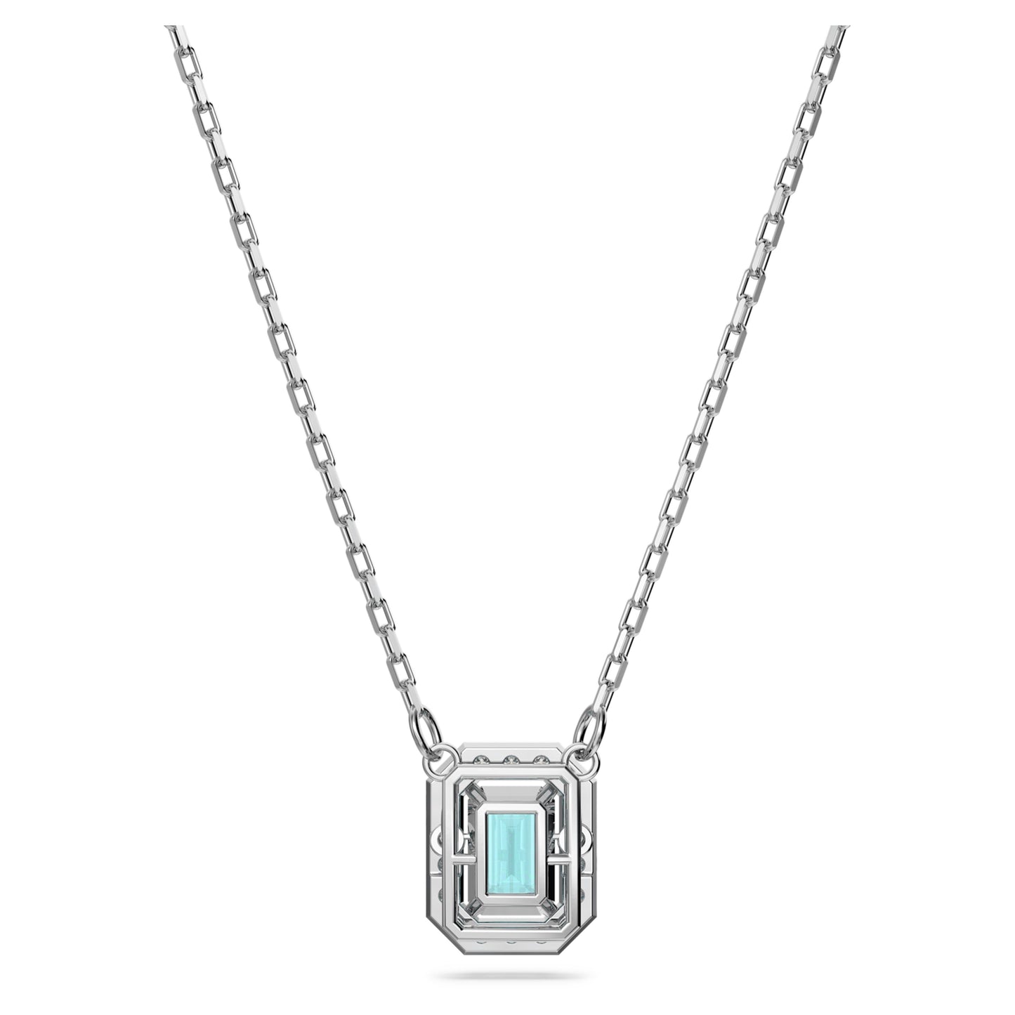 Una necklace Octagon cut, Blue, Rhodium plated 5640289