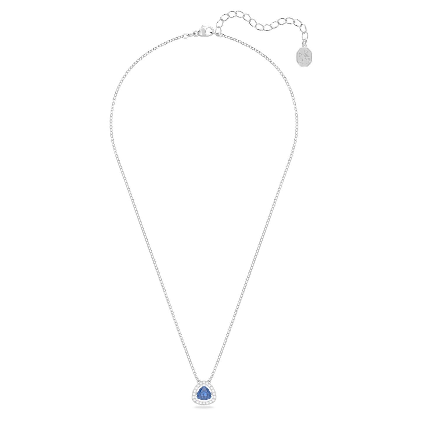 Una necklace Trilliant cut, Blue, Rhodium plated 5640290