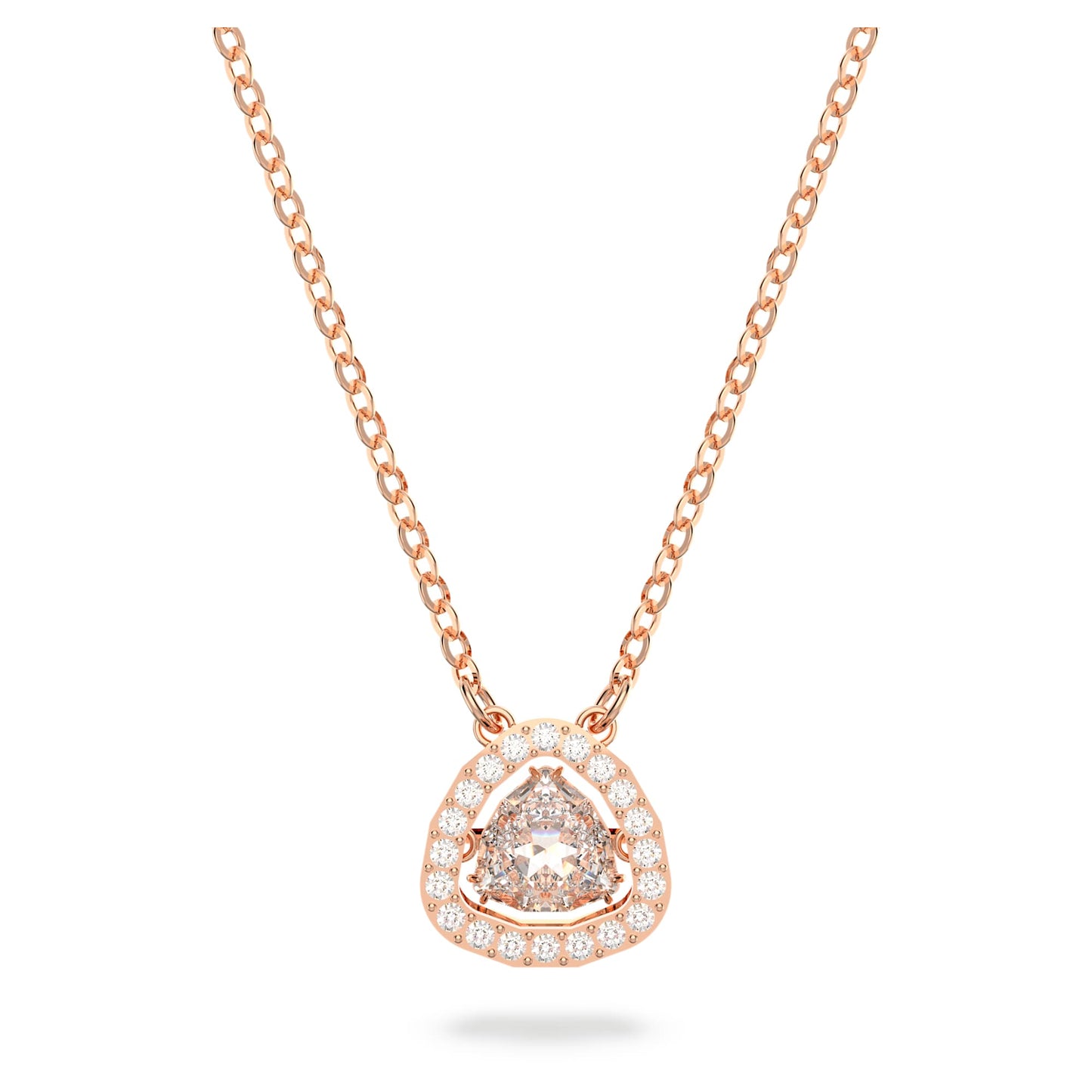 Una necklace Trilliant cut, White, Rose gold-tone plated 5640292