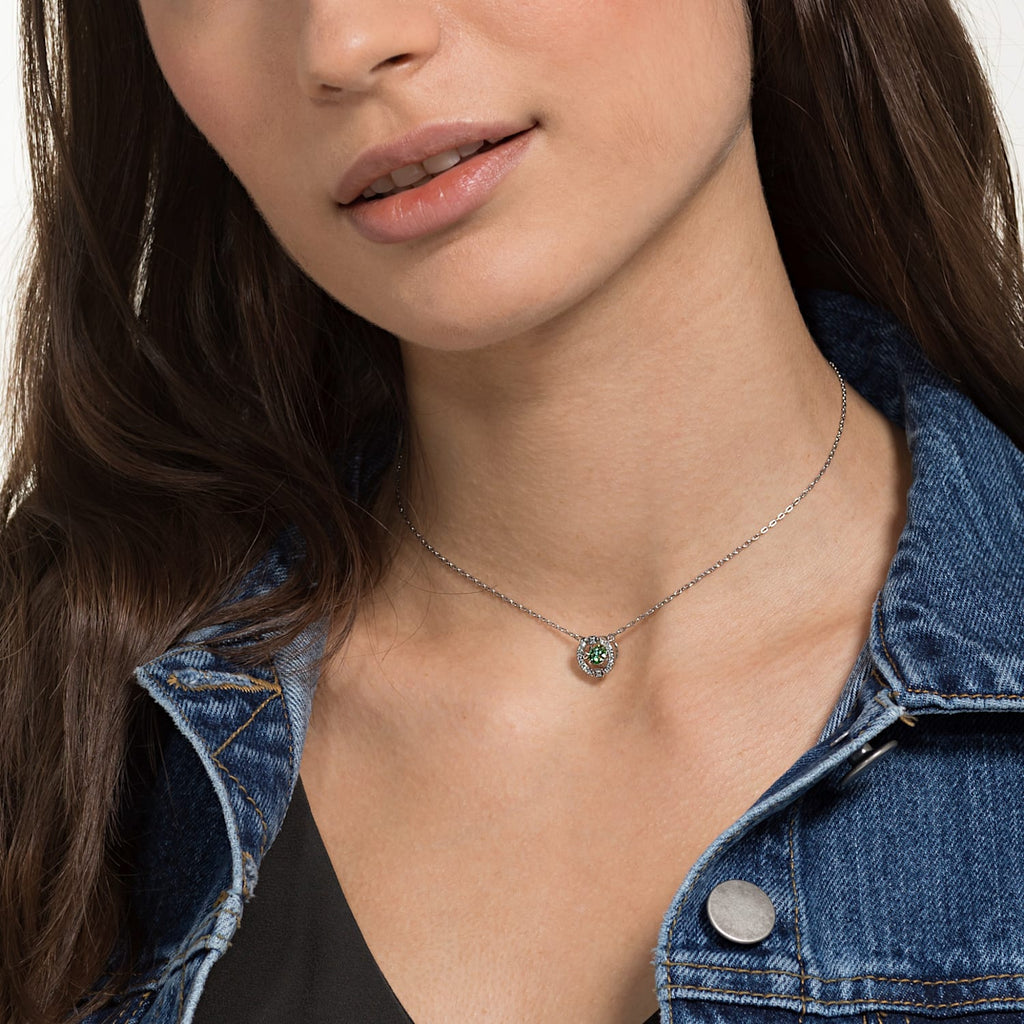Sparkling Dance Necklace Green, Rhodium plated 5496308