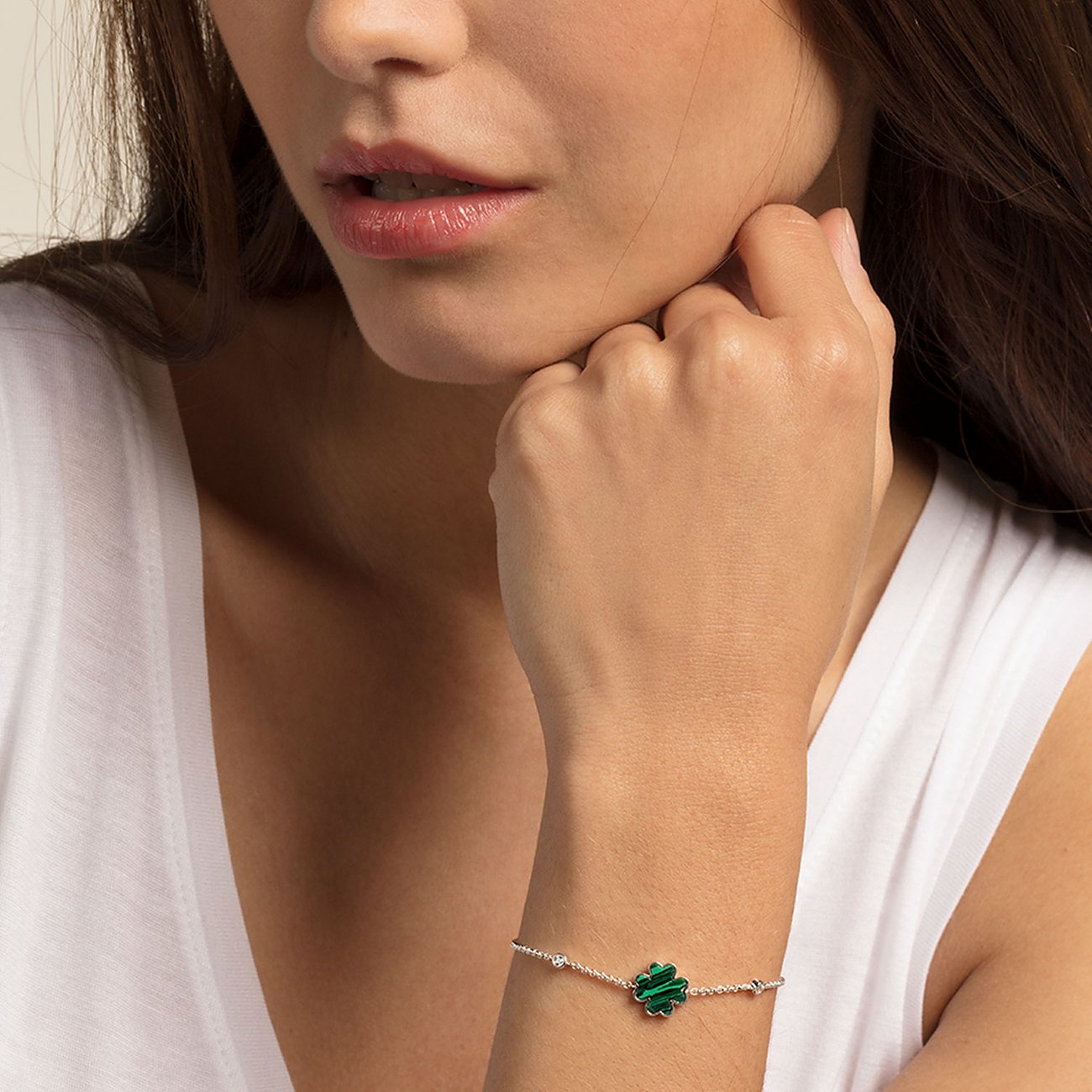 Riviera Colours Green Cloverleaf Bracelet A1766-478-6-L19v