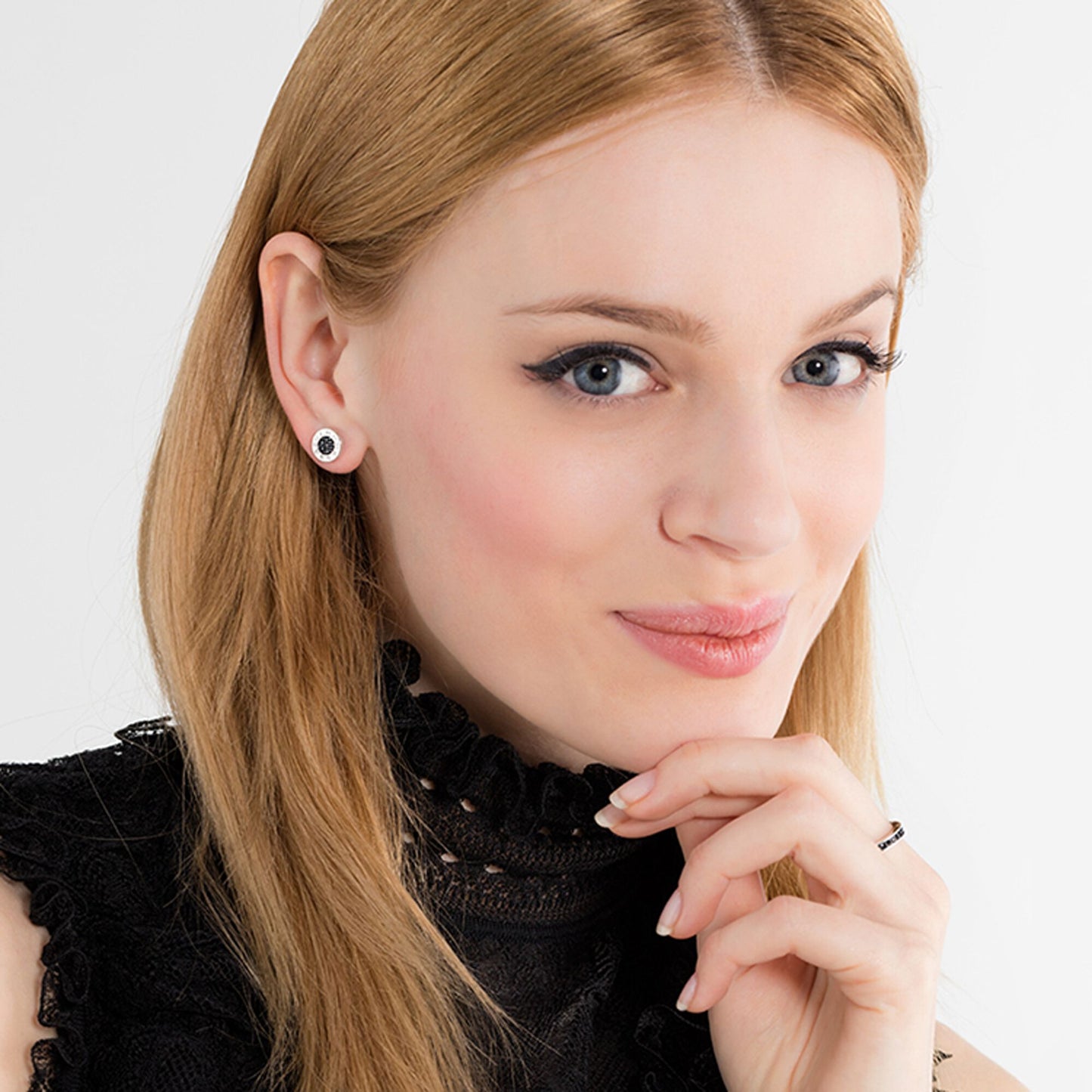 Ear studs classic pavé black H1547-051-11