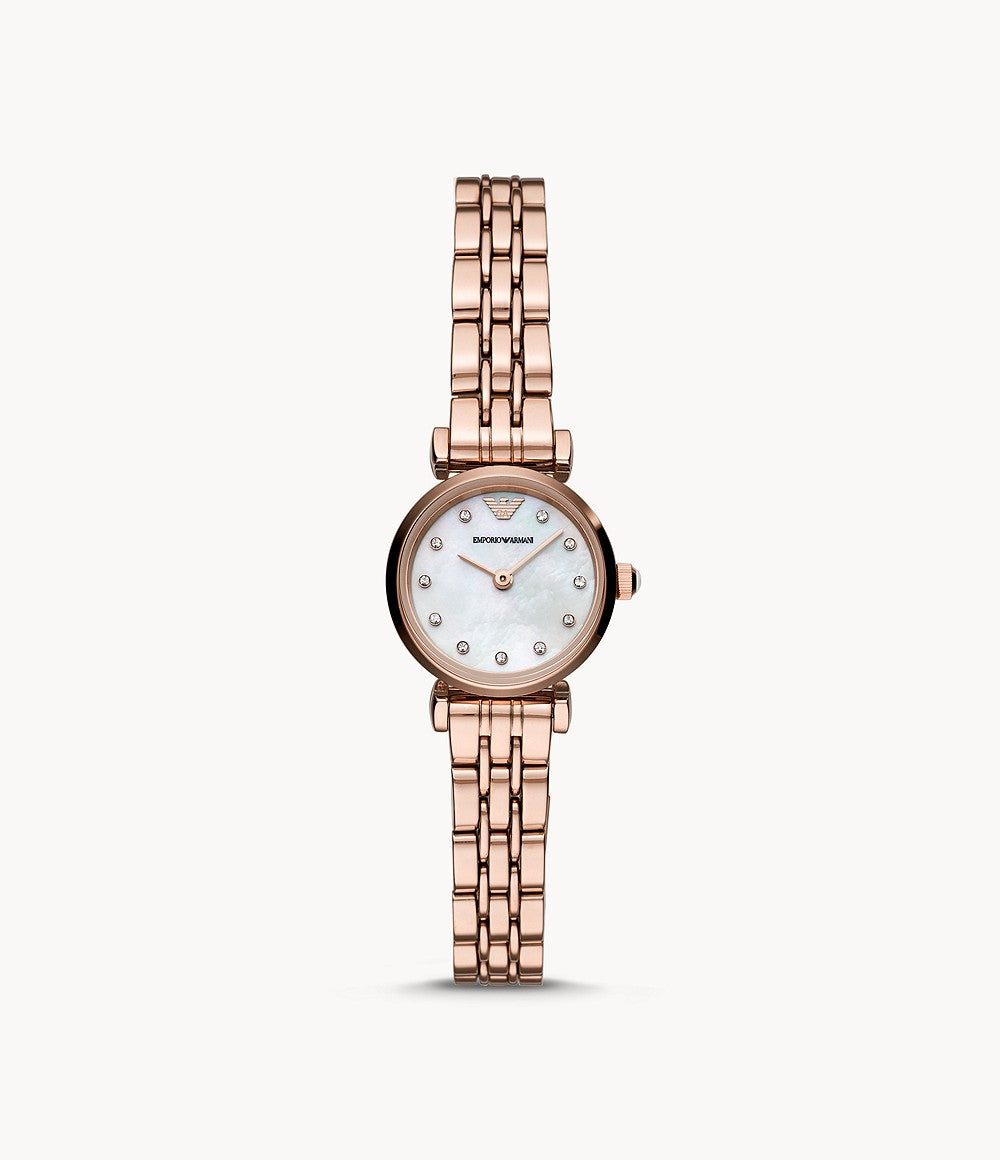 AR11203 Emporio Armani Women's Two-Hand Rose Gold-Tone Steel Watch