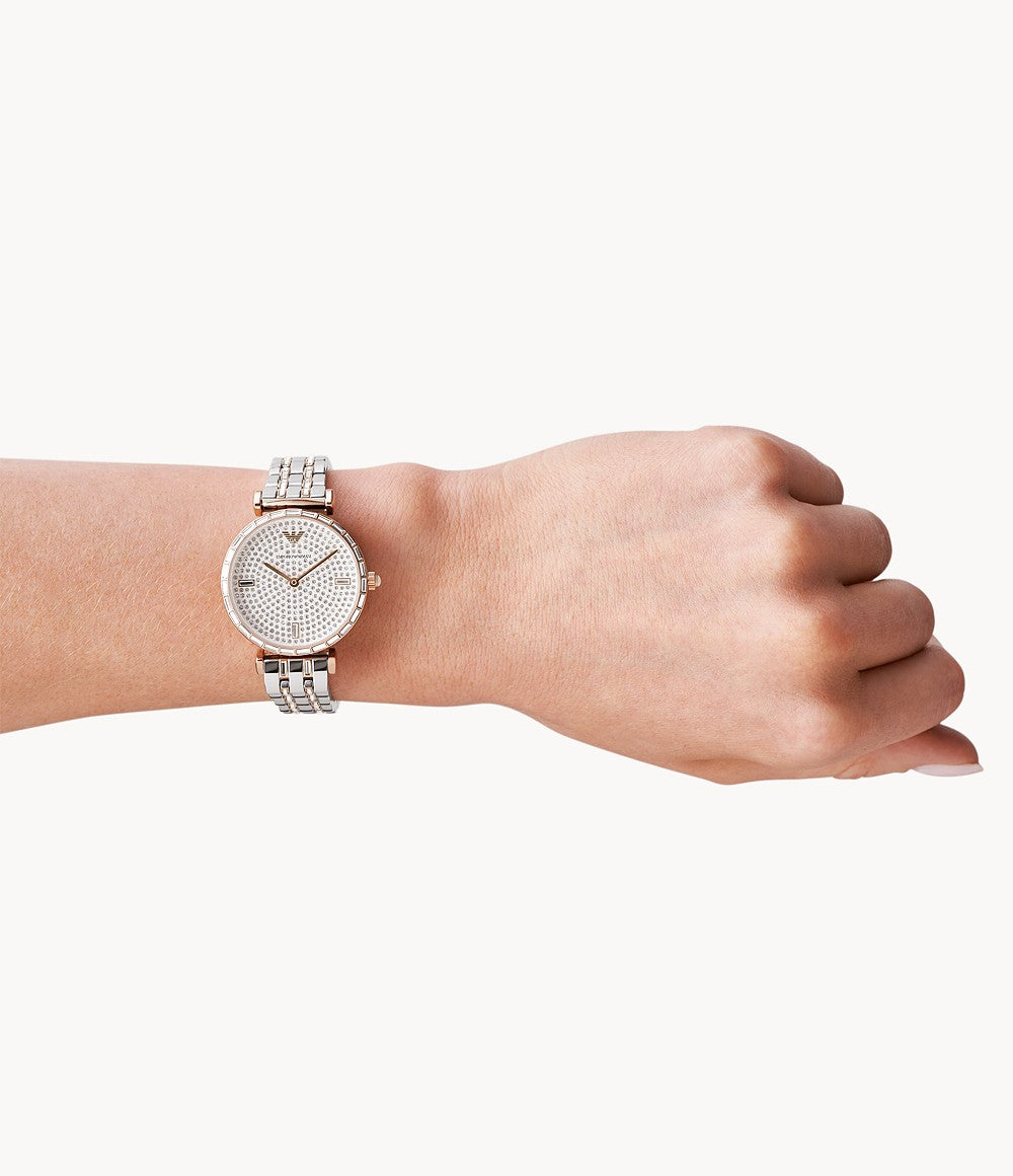 AR11293 Emporio Armani Two-Hand Two-Tone Steel Watch
