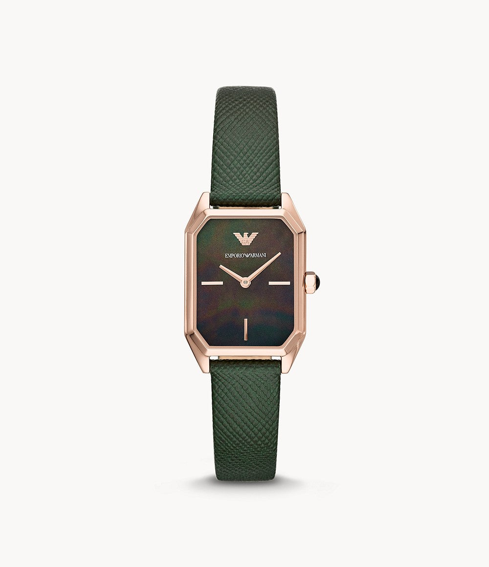 AR11149 Emporio Armani Women's Two-Hand Green Leather Watch