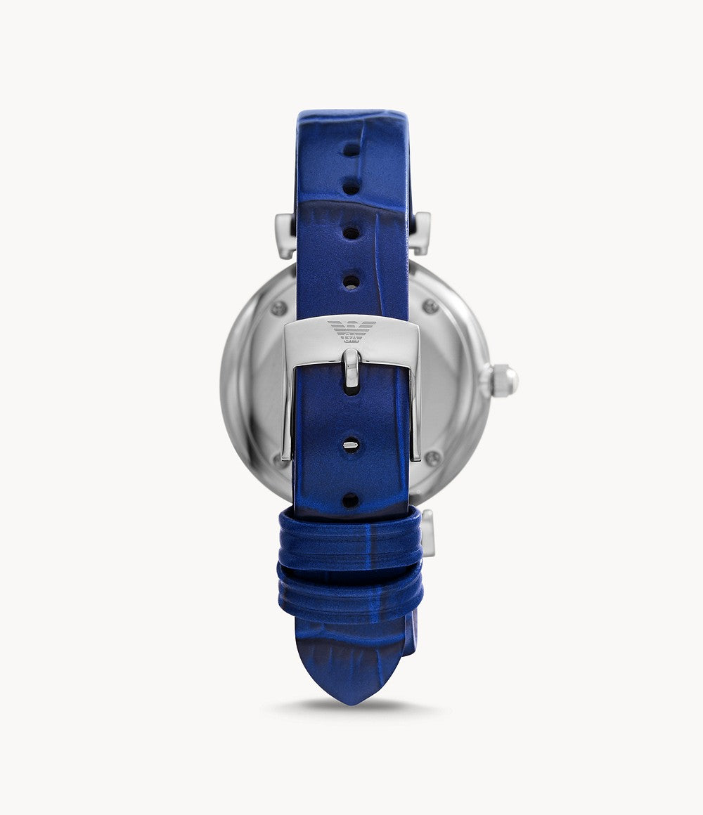 AR11344 Emporio Armani Two-Hand Blue Leather Watch