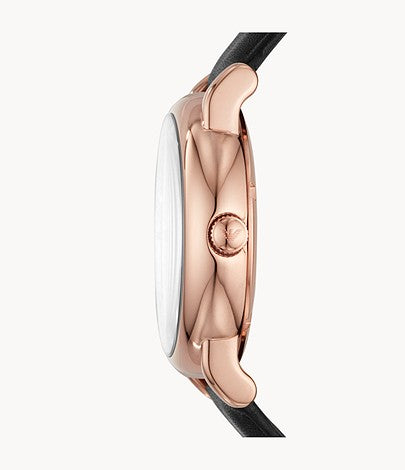 AR60013 Emporio Armani Automatic Black Leather Watch