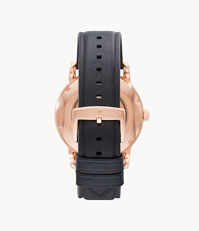 AR60031 Emporio Armani Three-Hand Black Leather Watch
