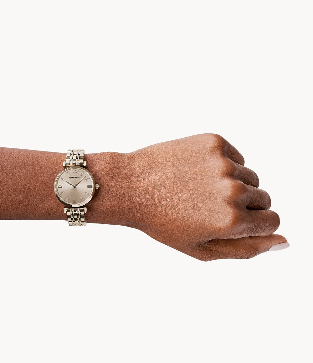 AR11059 Emporio Armani Women’s Two-Hand Pink Stainless Steel Watch
