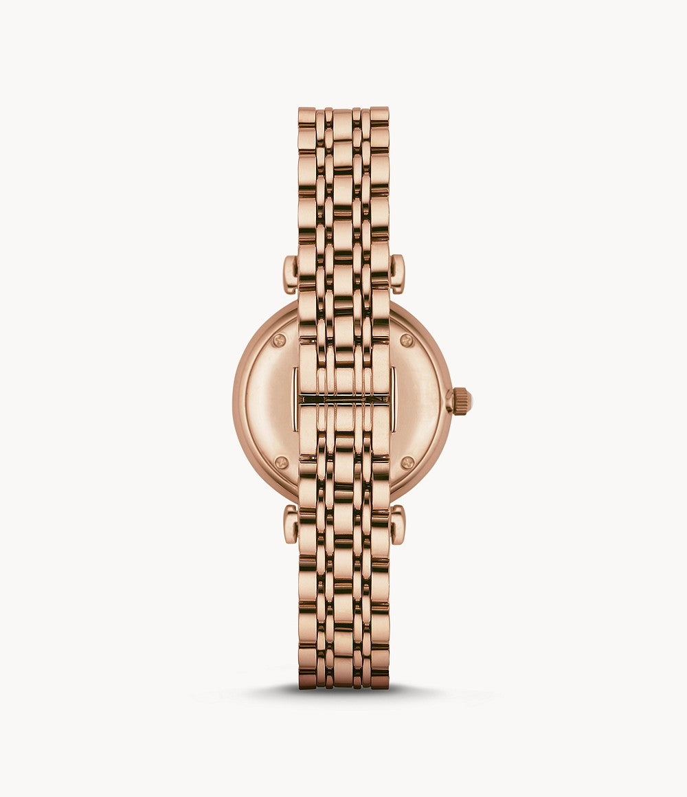 AR1909 Emporio Armani Women's Two-Hand Rose Gold-Tone Steel Watch