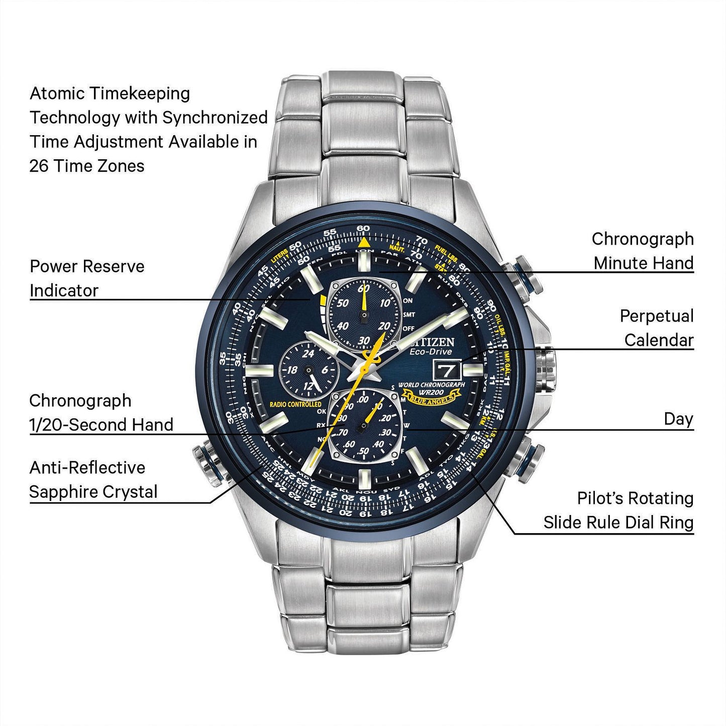 Citizen Eco Drive WORLD CHRONOGRAPH A-T Men's Watch AT8020-54L
