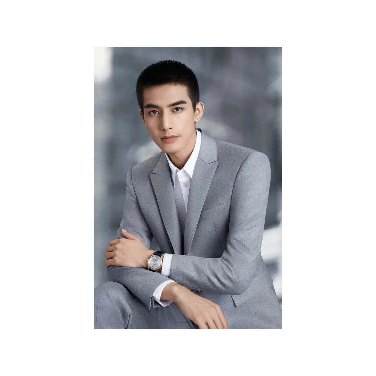 AR60031 Emporio Armani Three-Hand Black Leather Watch