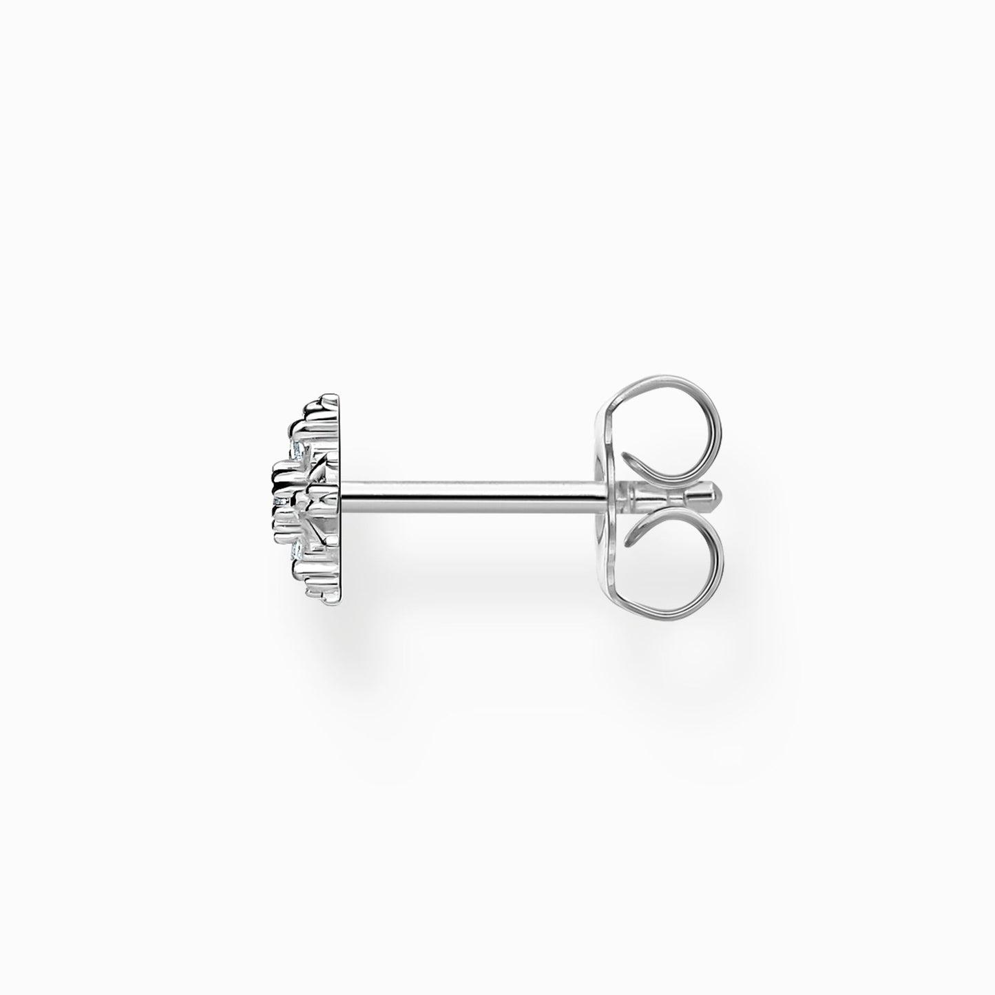 Single ear stud snowflake with white stones silver H2260-051-14