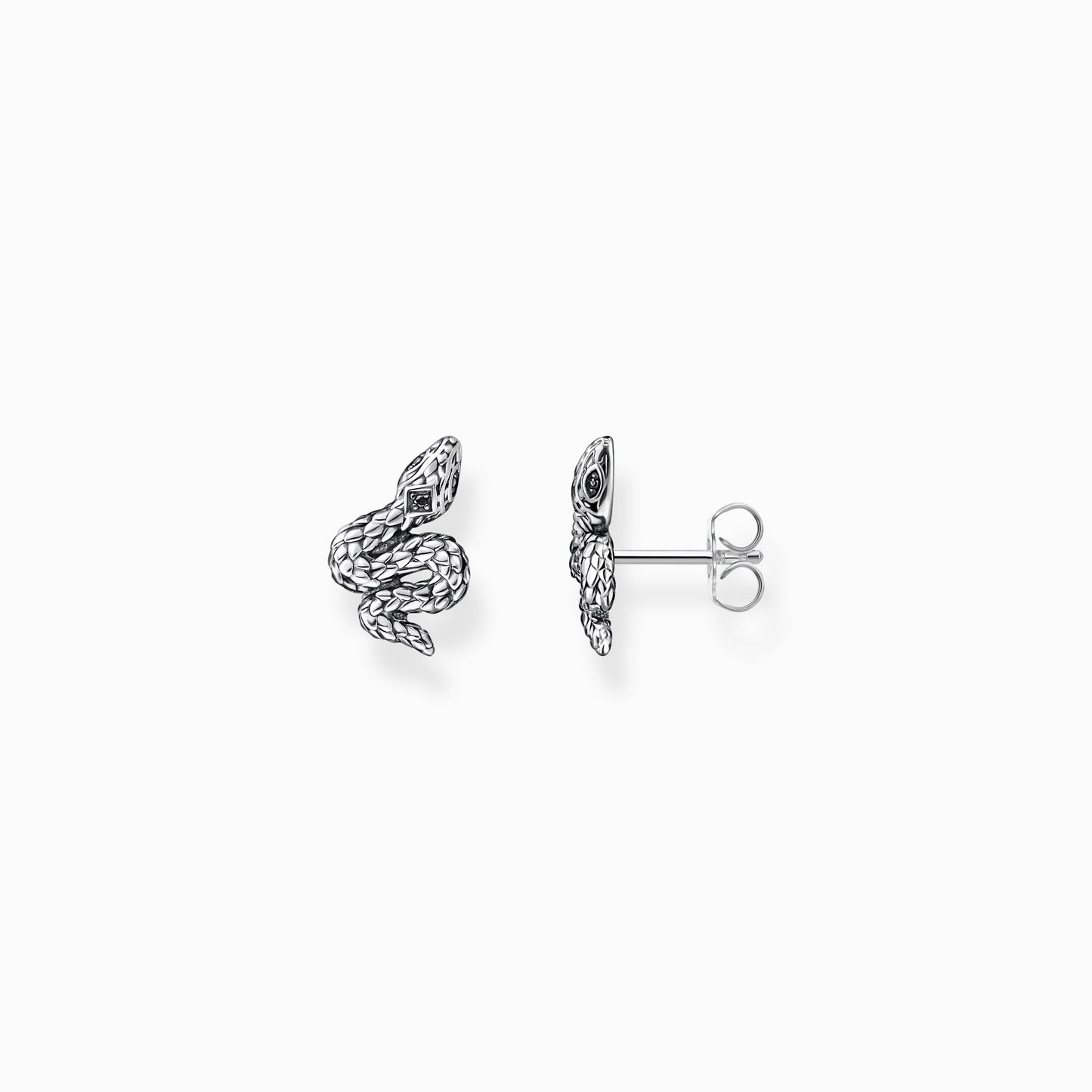 Ear studs blackened snake H2261-643-11