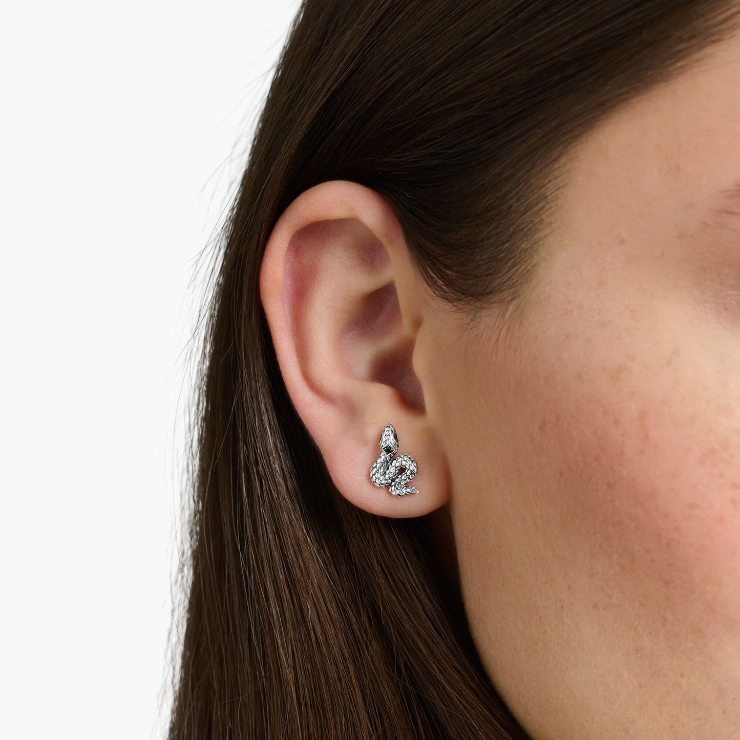 Ear studs blackened snake H2261-643-11