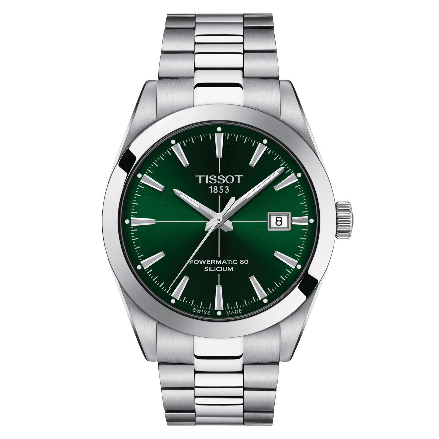TISSOT GENTLEMAN POWERMATIC 80 SILICIUM GREEN DIAL T127.407.11.091.01 T1274071109101