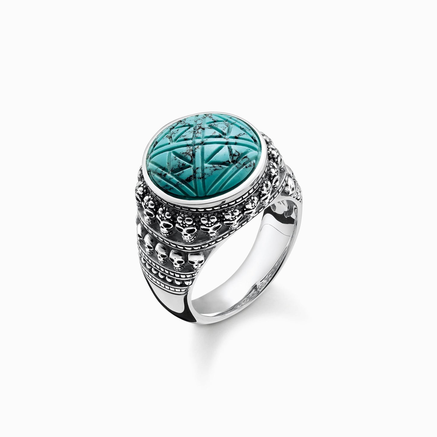 Ring ethno skulls turquoise TR2157-878-17