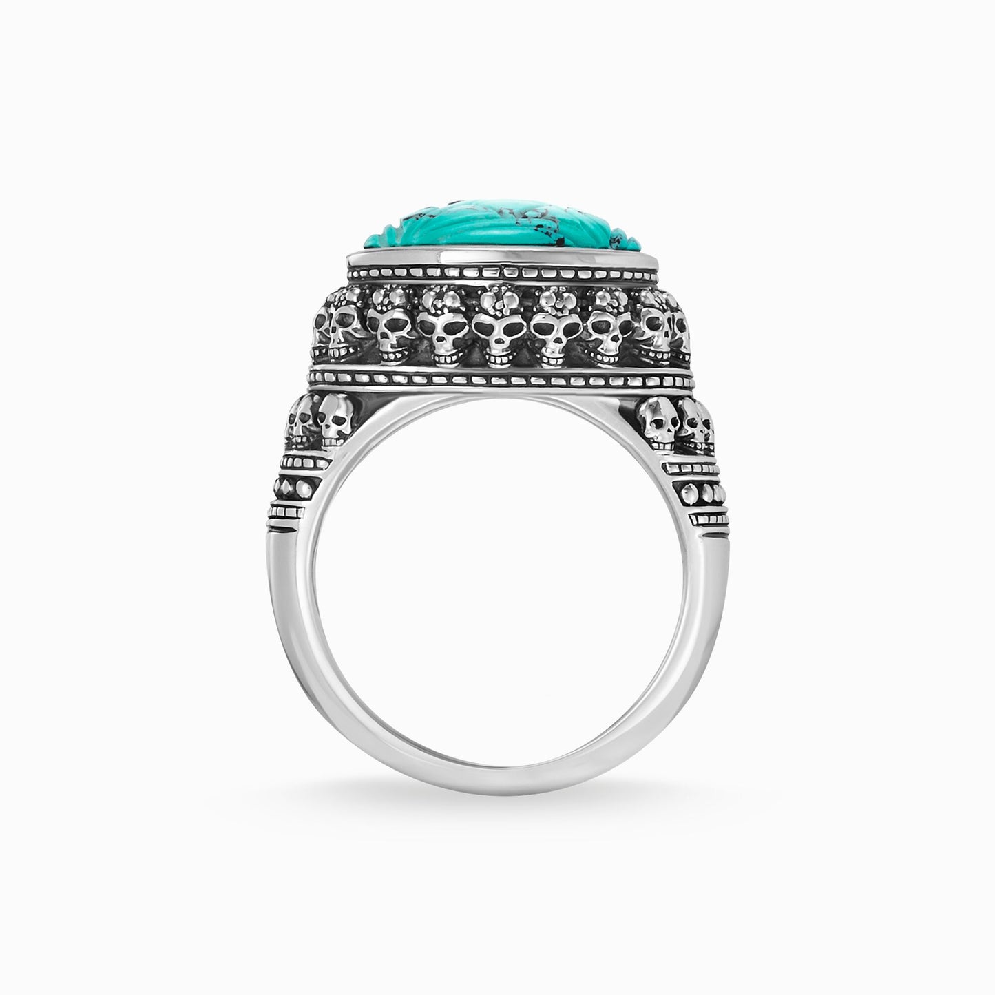 Ring ethno skulls turquoise TR2157-878-17