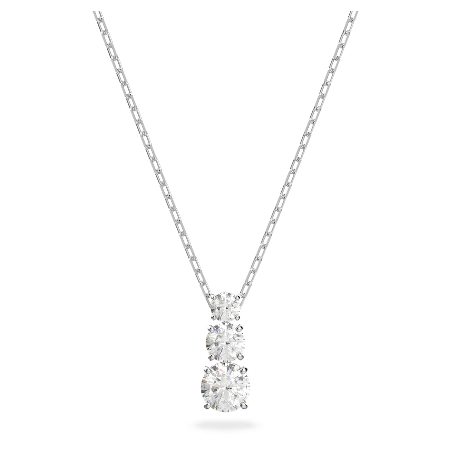 Attract Trilogy pendant Round cut, White, Rhodium plated 5414970