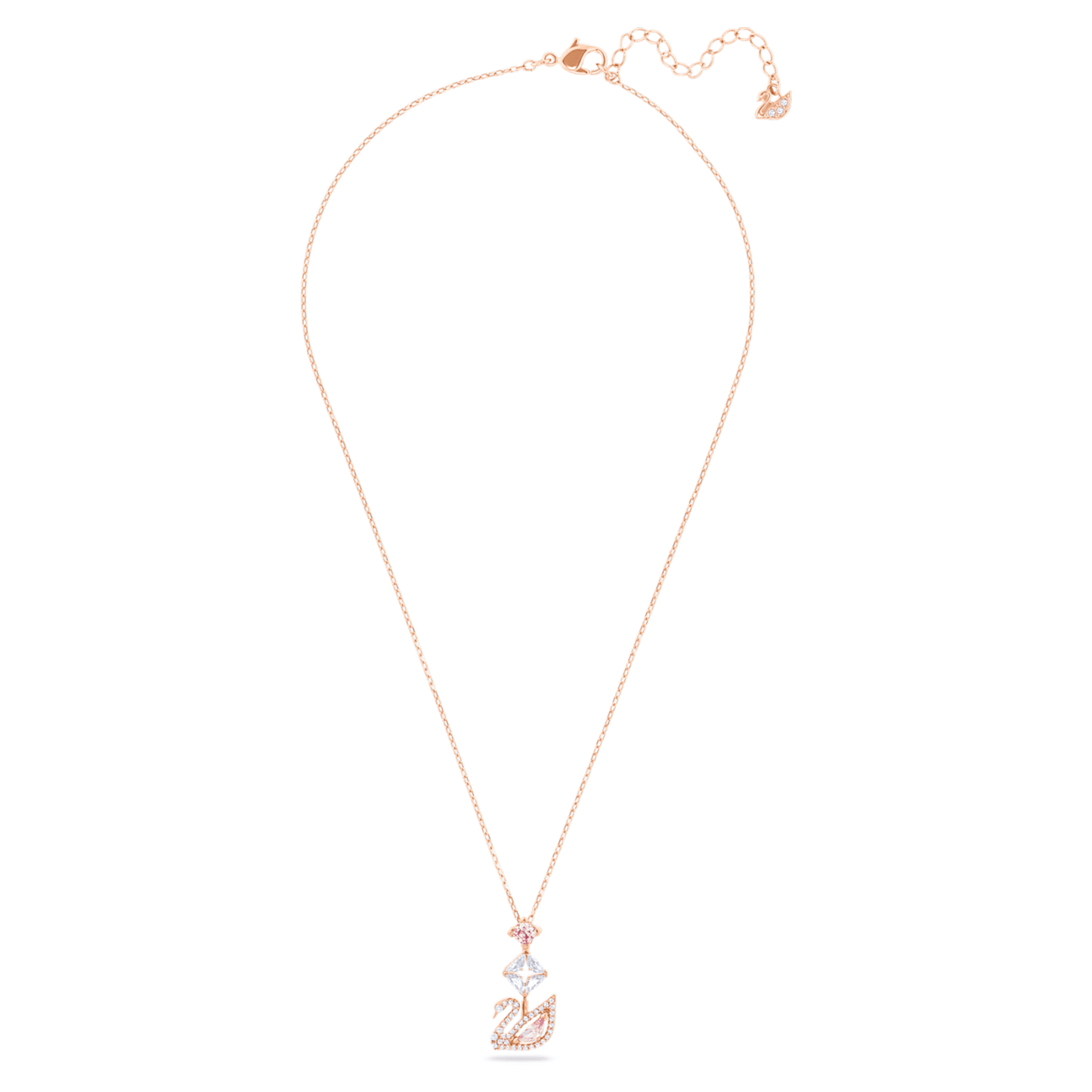 Dazzling Swan Y necklace Swan, Pink, Rose gold-tone plated 5473024
