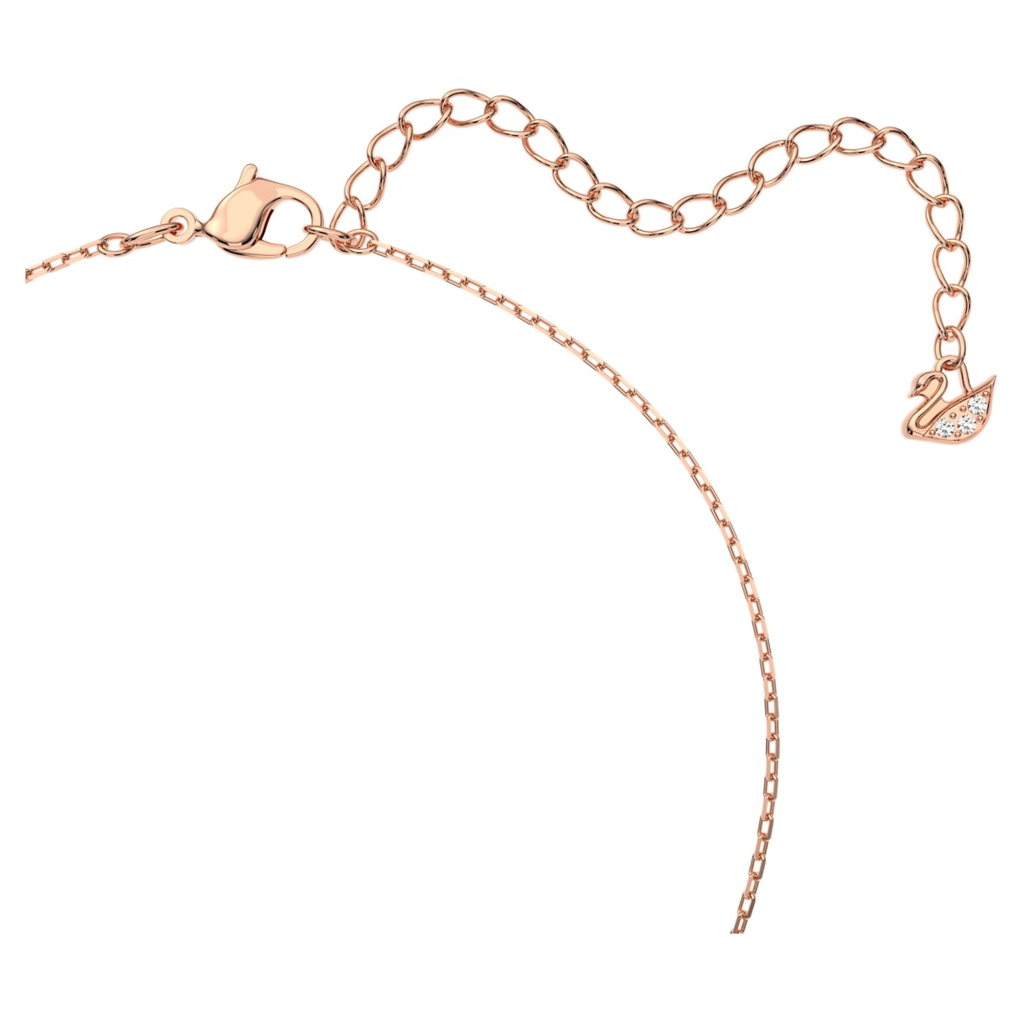 Dazzling Swan Y necklace Swan, Pink, Rose gold-tone plated 5473024
