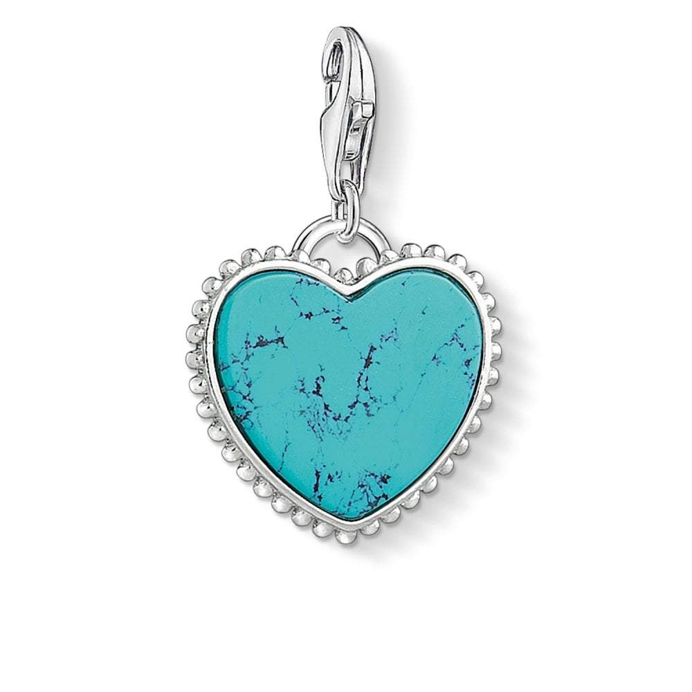 TURQUOISE HEART CHARM PENDANT 1468-404-17