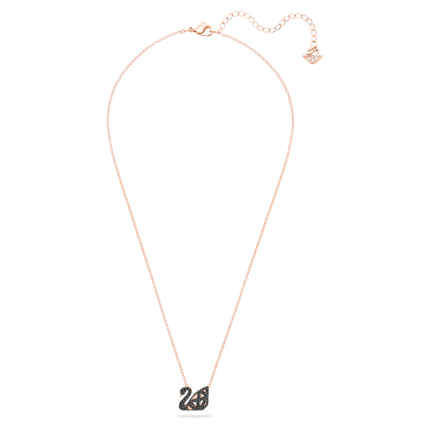 Facet Swan necklace Swan, Black, Mixed metal finish 5281275