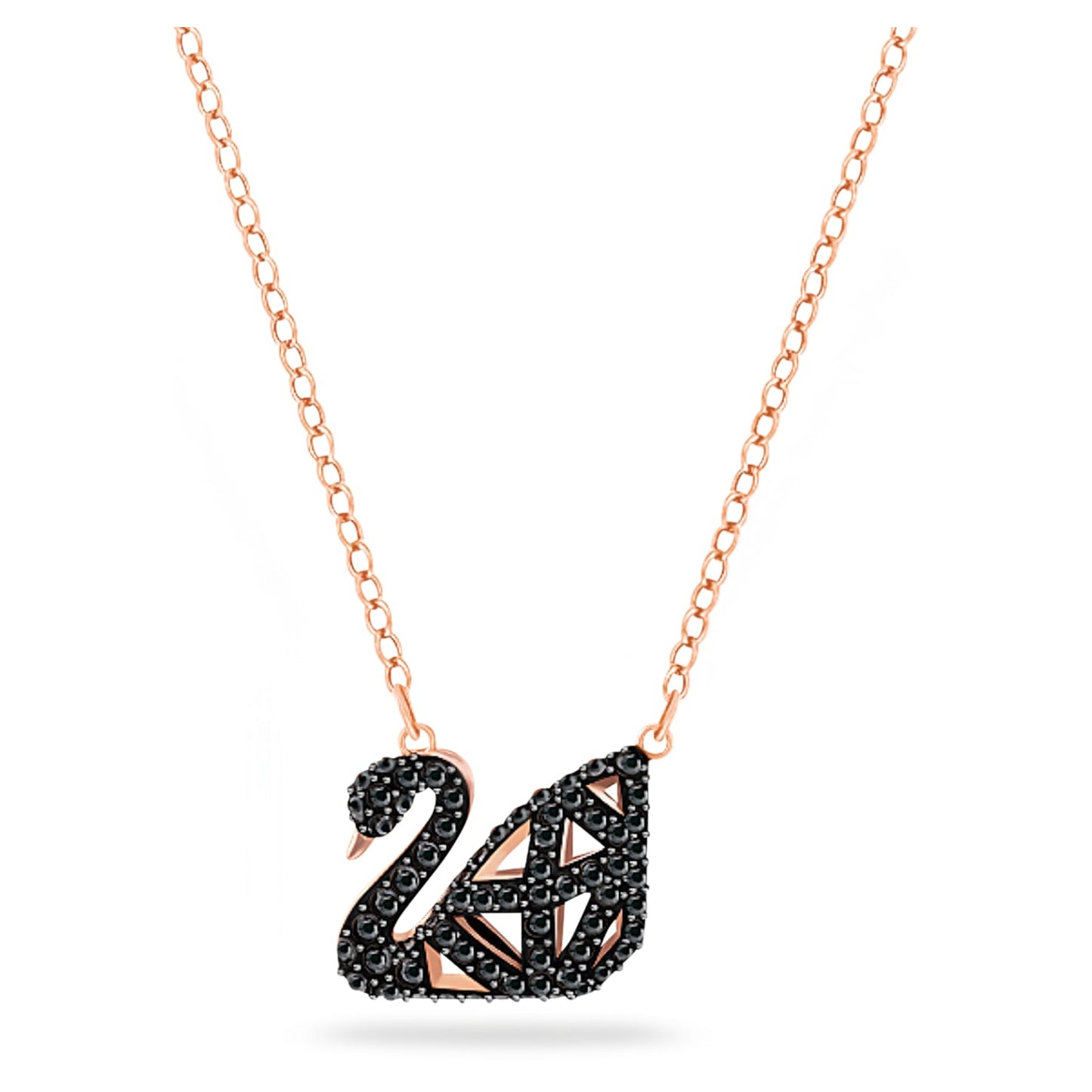 Facet Swan necklace Swan, Black, Mixed metal finish 5281275