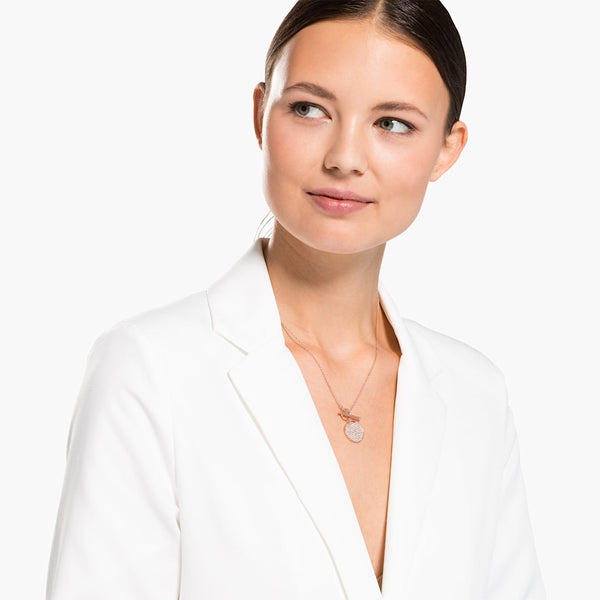 Swarovski Ginger Rose Tone Plated T-Bar Necklace 5567529