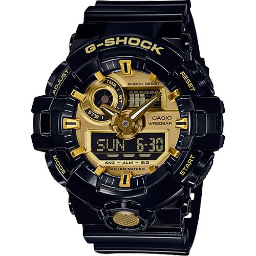 CASIO MEN'S ANALOG-DIGITAL G-SHOCK GA710GB-1A GA-710GB-1ACR