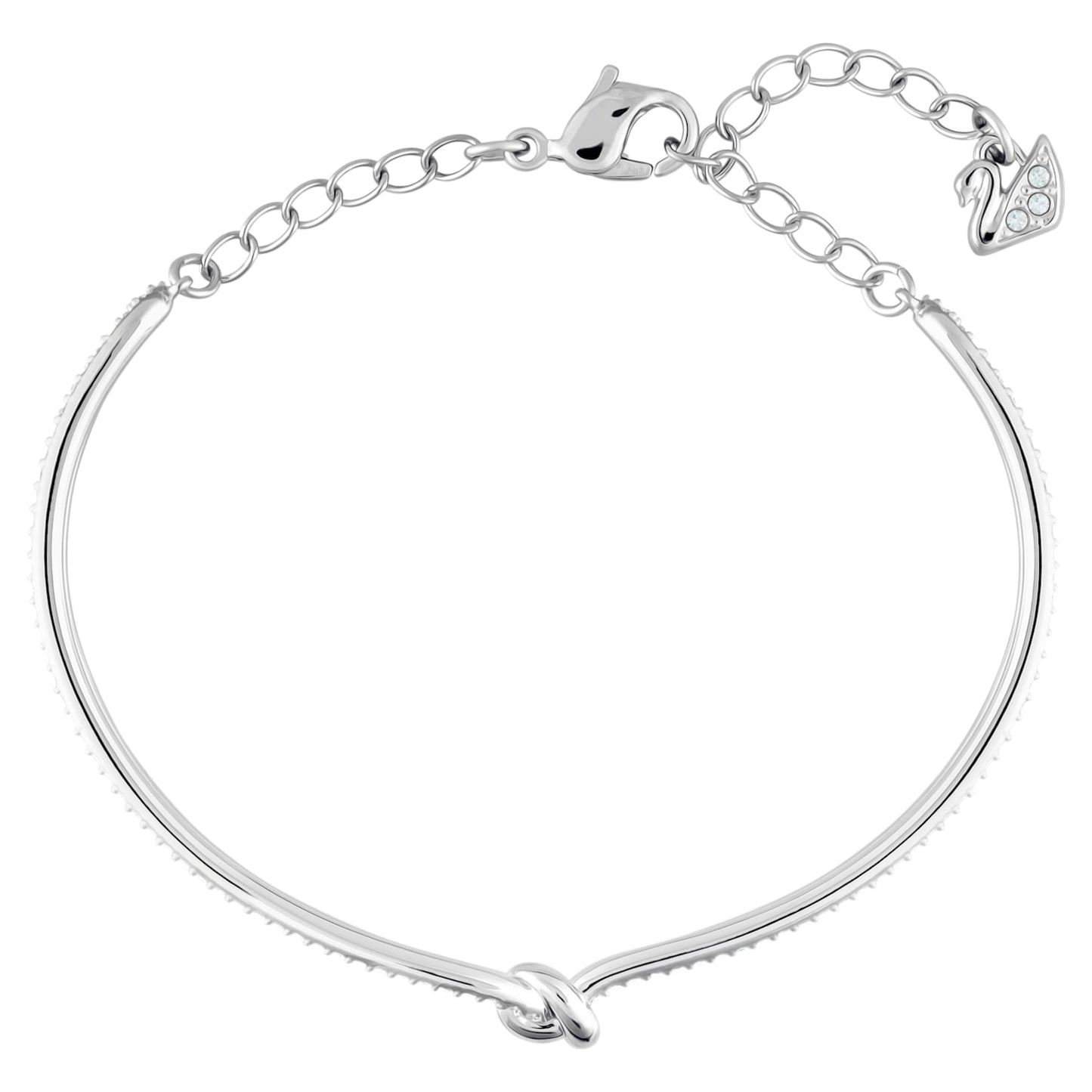 Lifelong bangle Knot, White, Rhodium plated 5368552