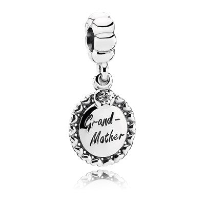 PANDORA Grandmother Sterling Silver Dangle Charm With Zirconia