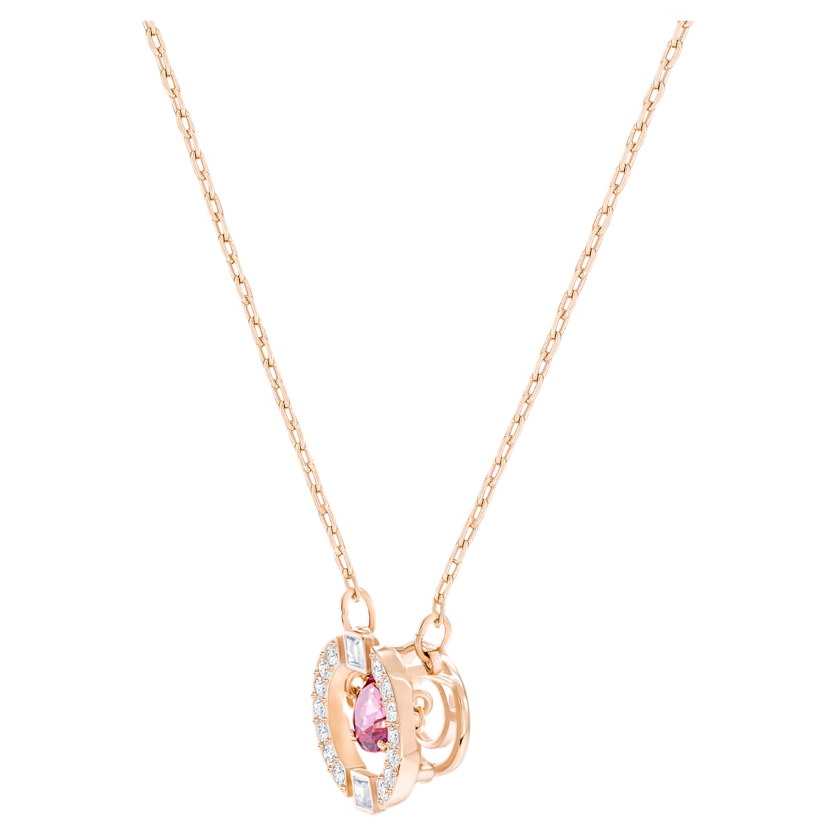 Swarovski Sparkling Dance necklace Round, Red, Rose-gold tone plated 5279421