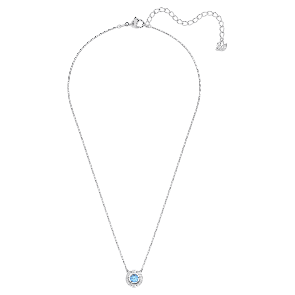 Swarovski Sparkling Dance necklace Round, Blue, Rhodium 5279425