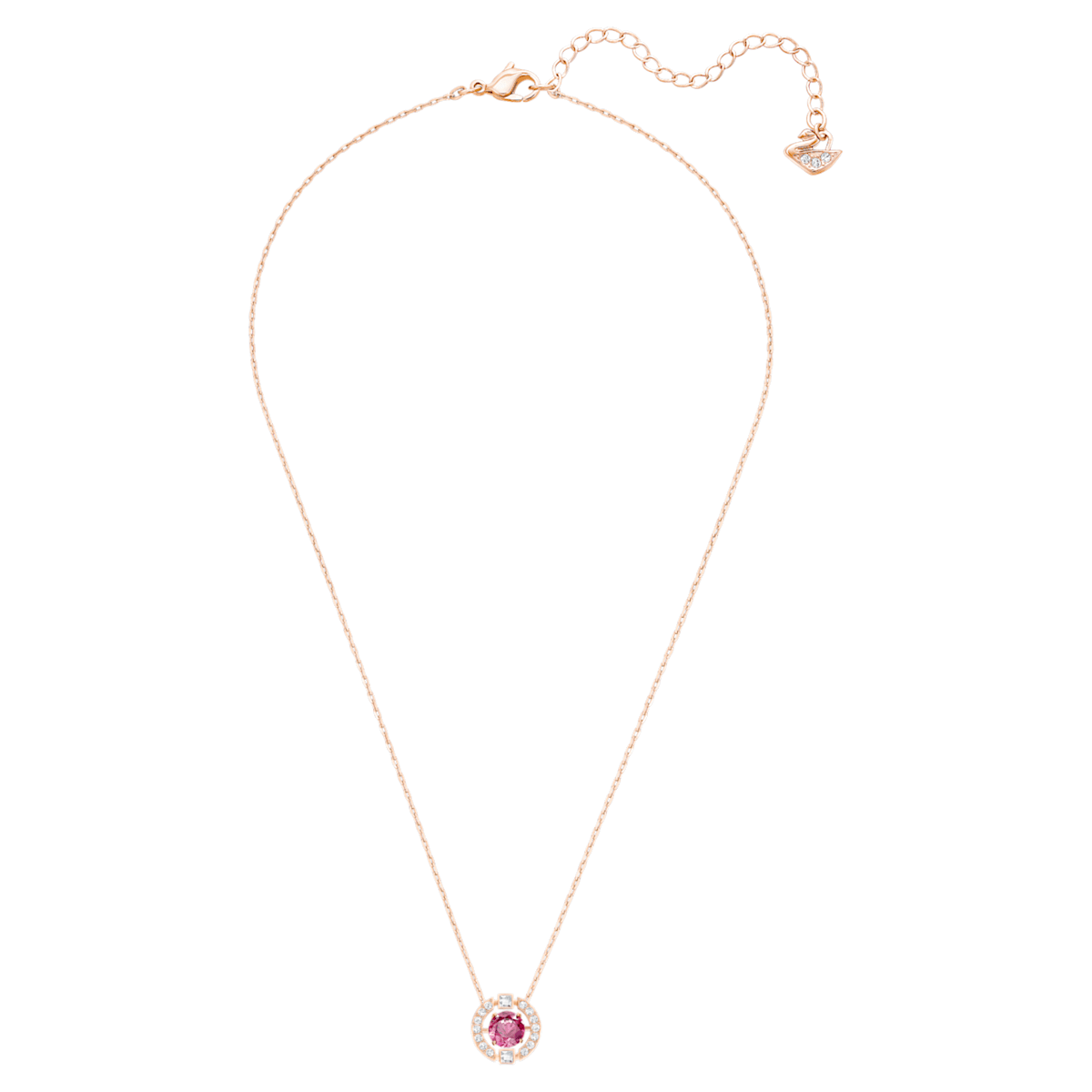 Swarovski Sparkling Dance necklace Round, Red, Rose-gold tone plated 5279421