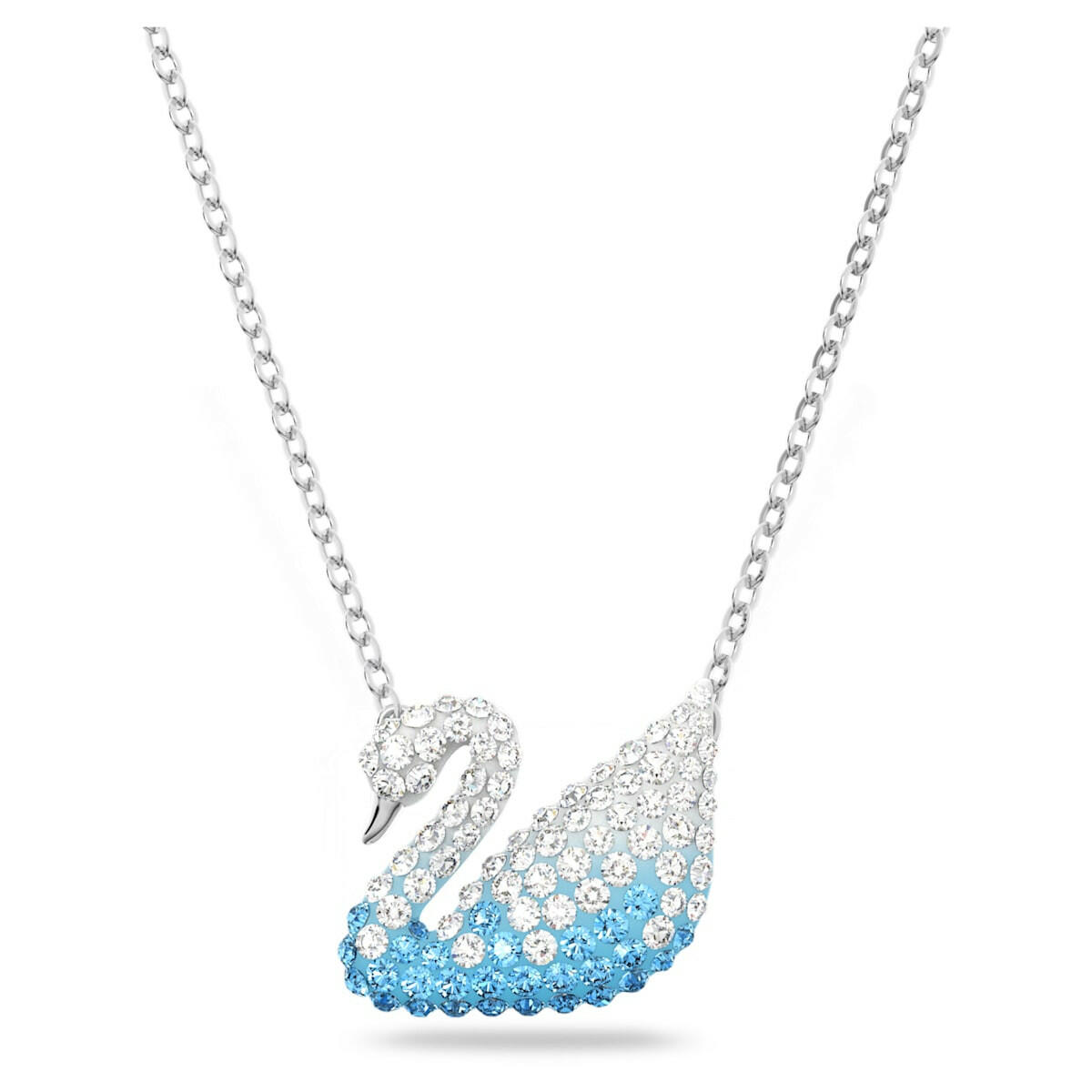 Swarovski Iconic Swan pendant Swan, Blue, Rhodium plated 5512095