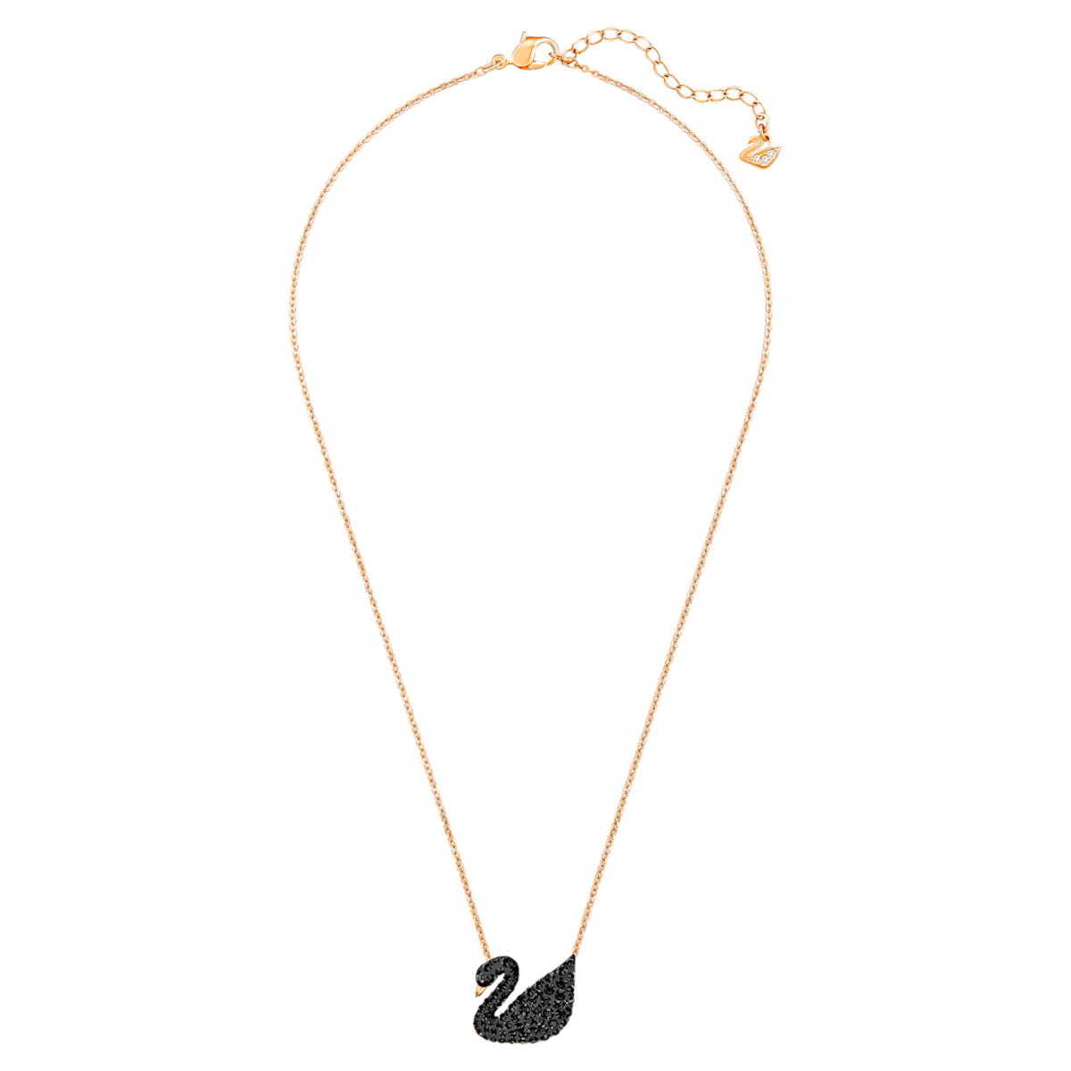 Swarovski 5204134 Iconic Swan pendant Swan, Black, Rose-gold tone plated