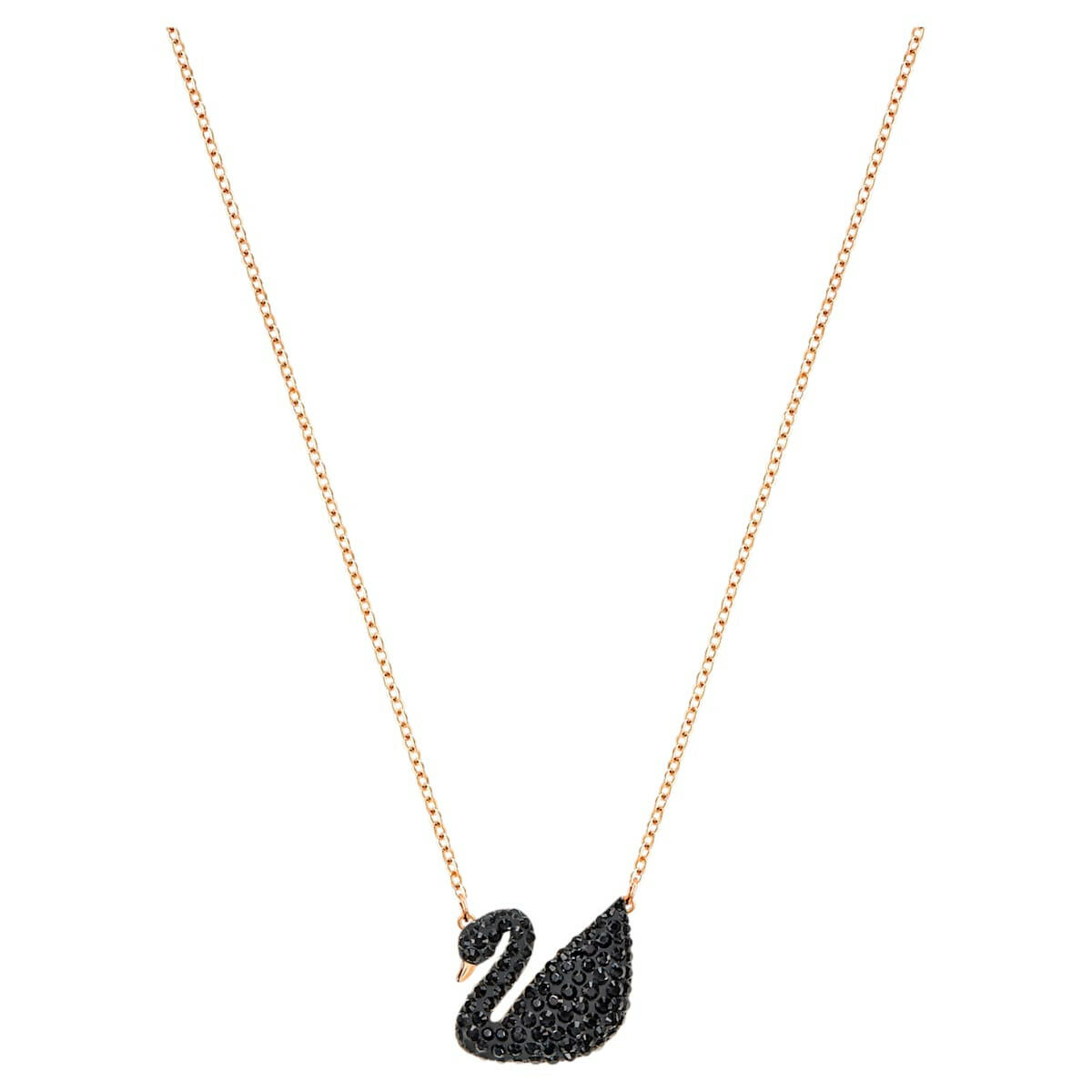 Swarovski 5204134 Iconic Swan pendant Swan, Black, Rose-gold tone plated
