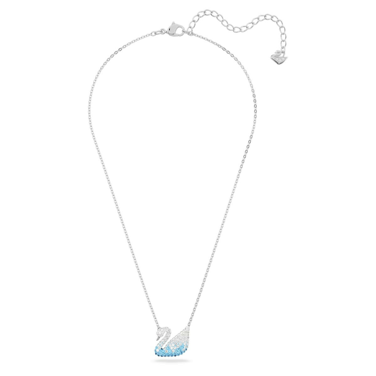 Swarovski Iconic Swan pendant Swan, Blue, Rhodium plated 5512095