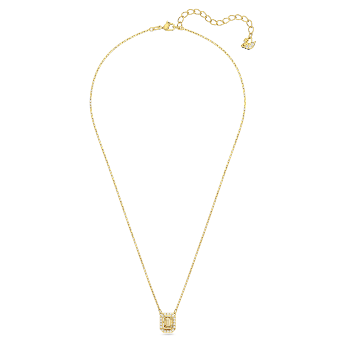 Millenia necklace Octagon cut Swarovski Zirconia, Yellow, Gold-tone plated 5598421