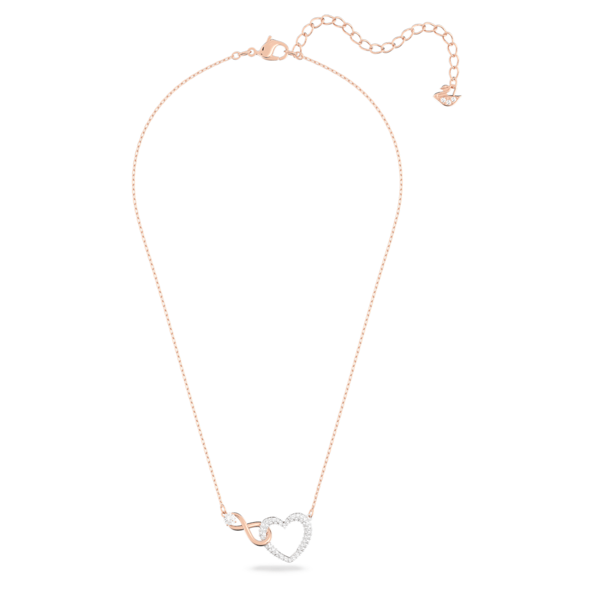 Swarovski Infinity necklace Infinity and heart, White, Mixed metal finish 5518865