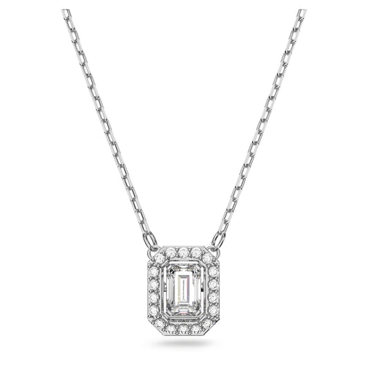 Millenia necklace Square cut Swarovski Zirconia, White, Rhodium plated 5599177